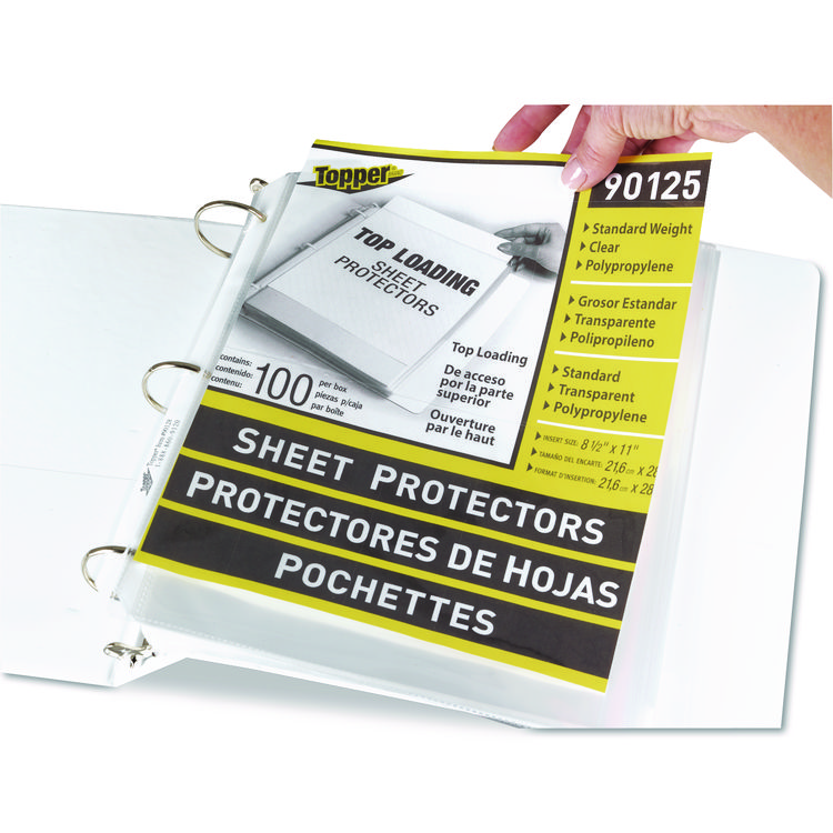 C-Line Polypropylene Sheet Protectors, Medium-Duty, Side: 3-Hole Punched, Top Load 8.5 x 11 Insert, Clear Front, 100/Box (CLI90125)