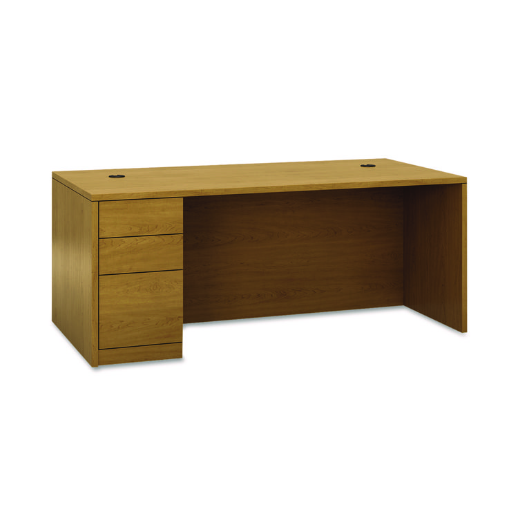 HON 10500 Series "L" Workstation Left Pedestal Desk with Full-Height Pedestal, 72" x 36" x 29.5", Harvest (HON105896LCC)
