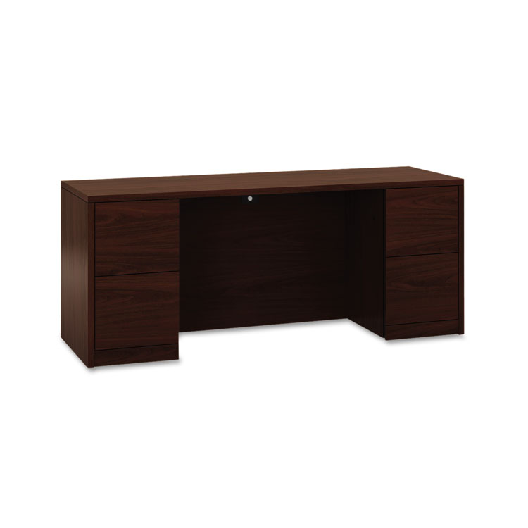 HON 10500 Series Kneespace Credenza With Full-Height Pedestals, 72w x 24d x 29.5h, Mahogany (HON105900NN)