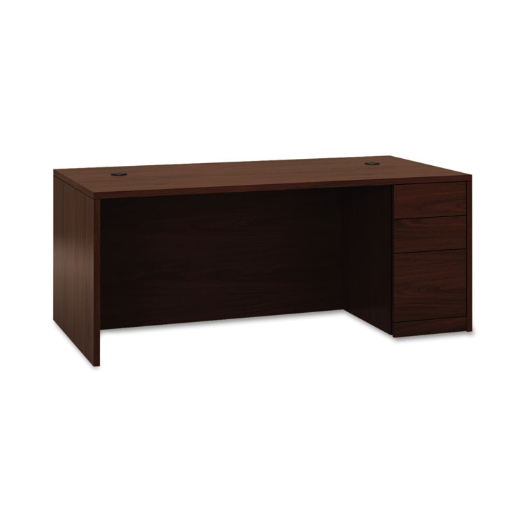 HON 10500 Series "L" Workstation Right Pedestal Desk with Full-Height Pedestal, 72" x 36" x 29.5", Mahogany (HON105895RNN)