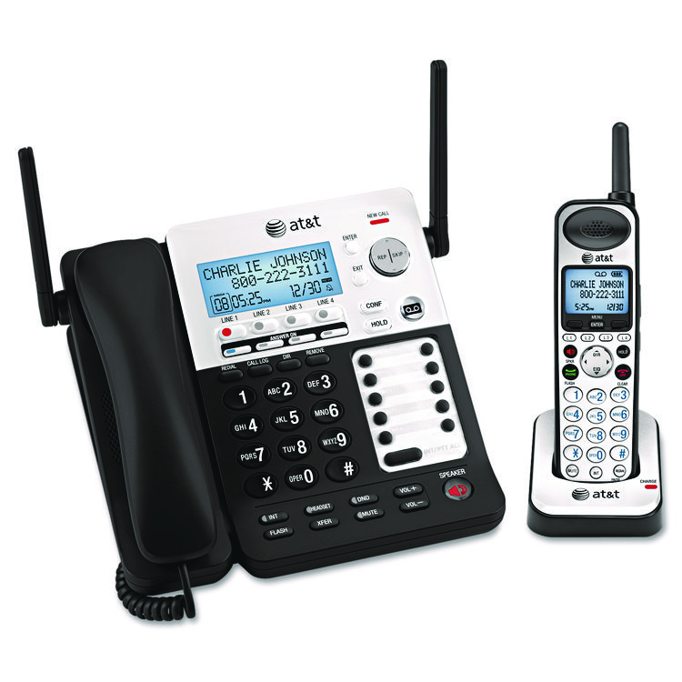 AT&T SB67138 DECT 6.0 Phone/Answering System, 4 Line, 1 Corded/1 Cordless Handset (ATTSB67138)