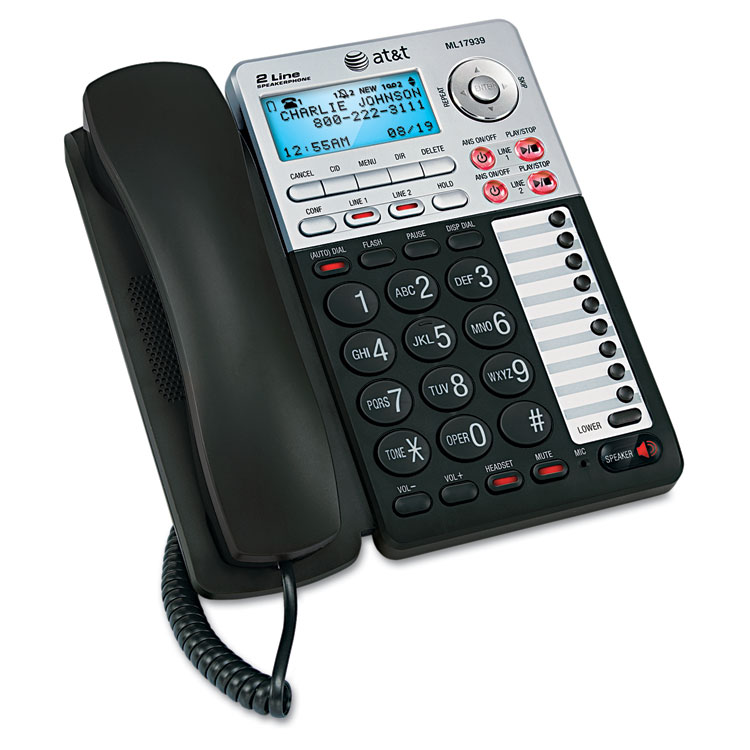 AT&T ML17939 Two-Line Speakerphone with Caller ID and Digital Answering System (ATTML17939)