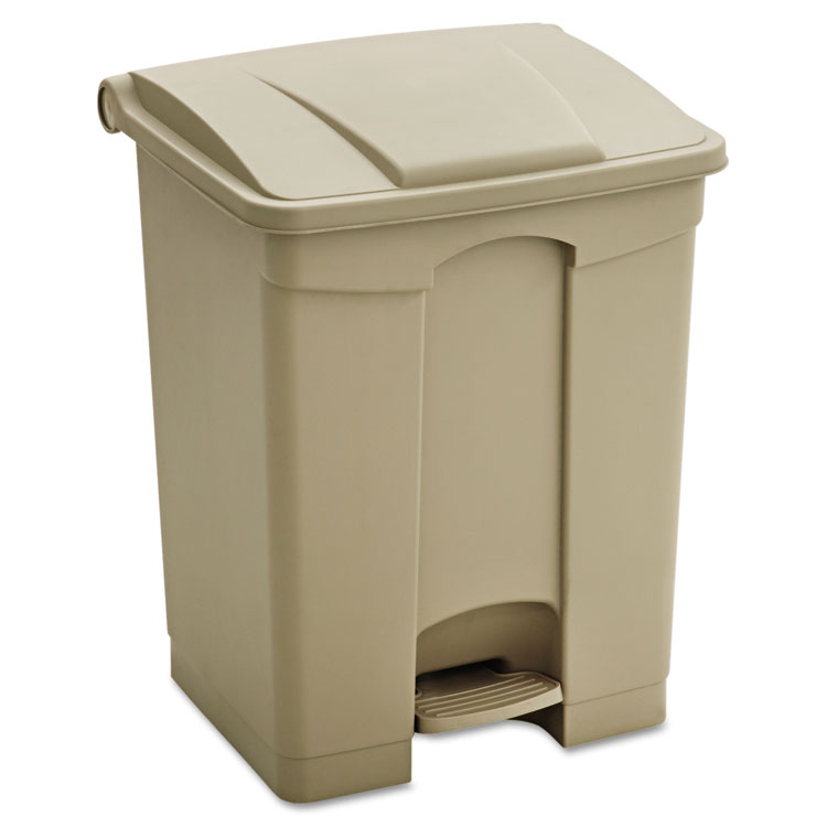 Safco Large Capacity Plastic Step-On Receptacle, 17 gal, Plastic, Tan (SAF9922TN)