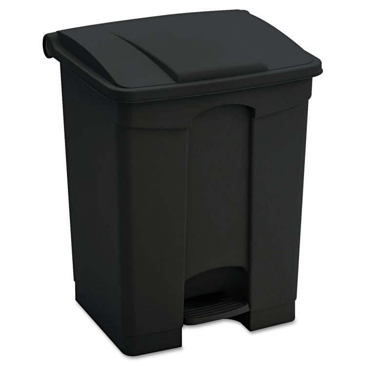 Safco Large Capacity Plastic Step-On Receptacle, 23 gal, Plastic, Black (SAF9923BL)