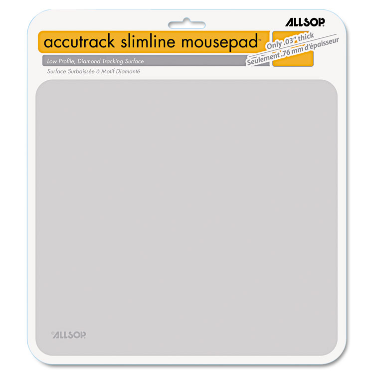 Allsop Accutrack Slimline Mouse Pad, 8.75 x 8, Silver (ASP30202)