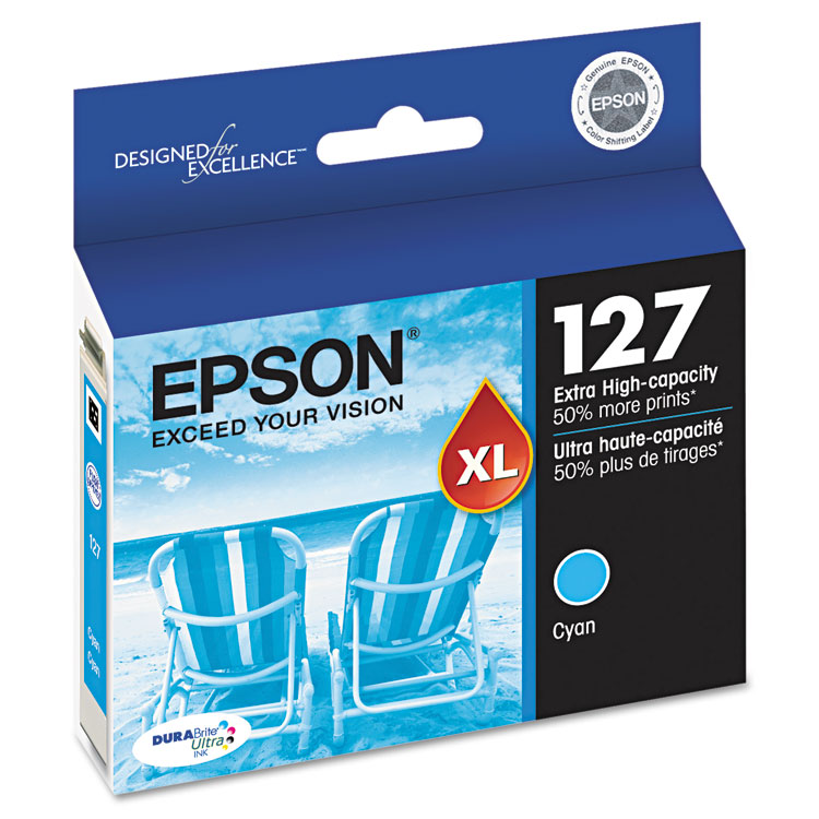 Epson T127220-S (127) DURABrite Ultra Extra High-Yield Ink, Cyan (EPST127220S)