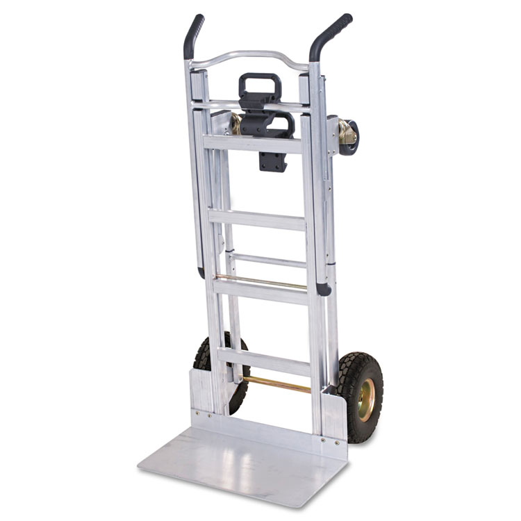 Cosco 3-in-1 Convertible Hand Truck, 800 lb to 1,000 lb Capacity, 21.06 x 21.85 x 48.03, Aluminum (CSC12312ABL1E)