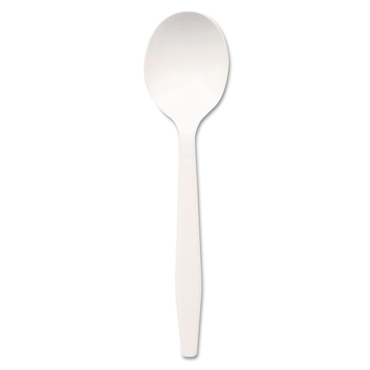 Dixie Plastic Cutlery, Mediumweight Soup Spoon, White, 1,000/Carton (DXEPSM21)
