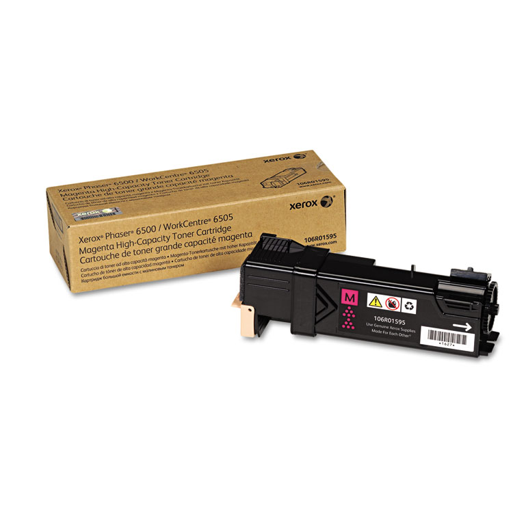 Xerox 106R01595 High-Yield Toner, 2,500 Page-Yield, Magenta (XER106R01595)