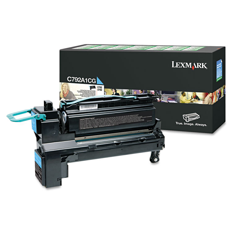 Lexmark C792A1CG Return Program Toner, 6,000 Page-Yield, Cyan (LEXC792A1CG)
