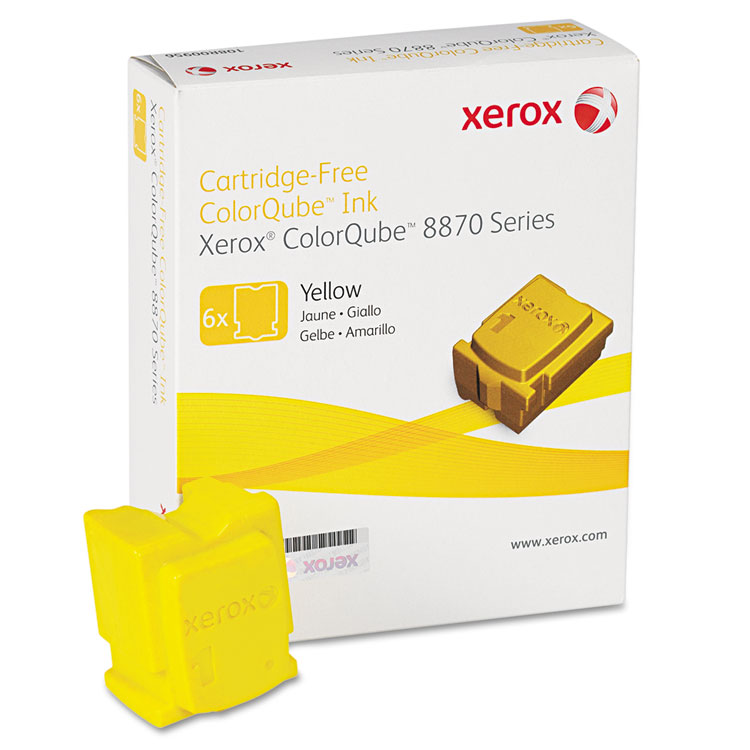 Xerox 108R00952 Solid Ink Stick, 17,300 Page-Yield, Yellow, 6/Box (XER108R00952)