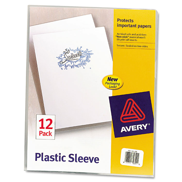 Avery Clear Plastic Sleeves, Letter Size, Clear, 12/Pack (AVE72311)