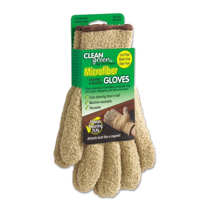 Master Caster CleanGreen Microfiber Dusting Gloves, 5" x 10, Pair (MAS18040)