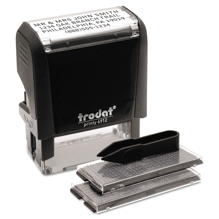 Trodat Printy Do It Yourself Self-Inking Message Stamp, 0.75" x 1.88", Black (USS5915)
