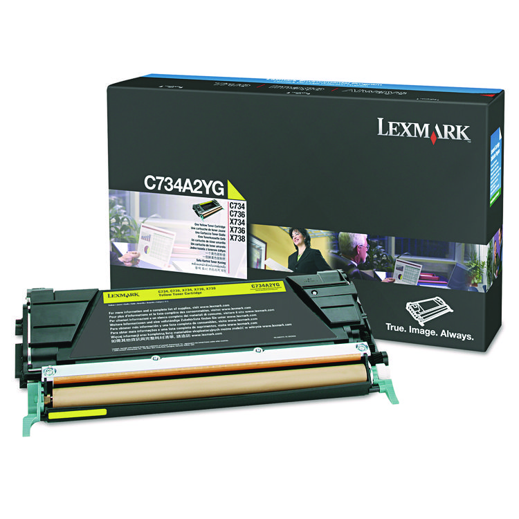 Lexmark C734A2YG Toner, 6,000 Page-Yield, Yellow (LEXC734A2YG)