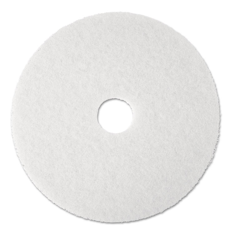 3M Low-Speed Super Polishing Floor Pads 4100, 20" Diameter, White, 5/Carton (MMM08484)