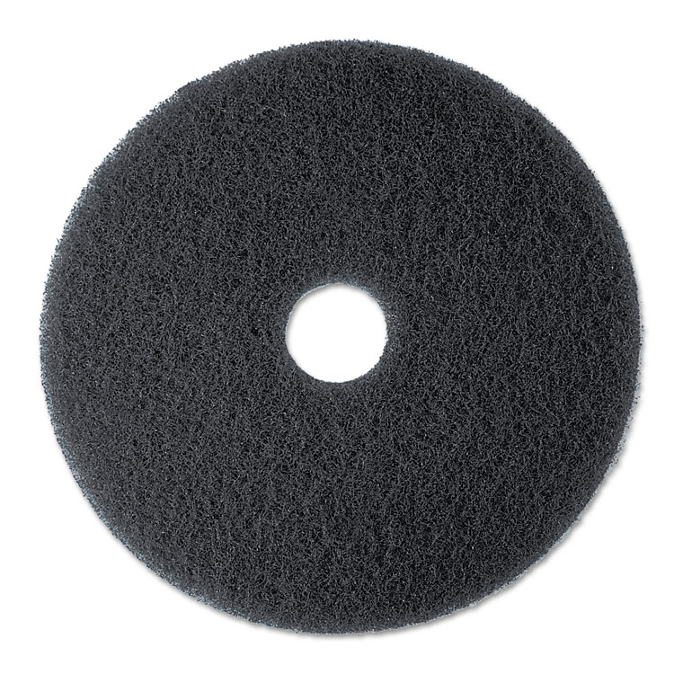 3M Low-Speed Stripper Floor Pad 7200, 13" Diameter, Black, 5/Carton (MMM08375)