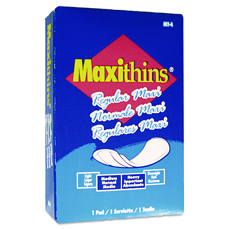 HOSPECO Maxithins Vended Sanitary Napkins #4, Maxi, 100 Individually Boxed Napkins/Carton (HOSMT4FS)