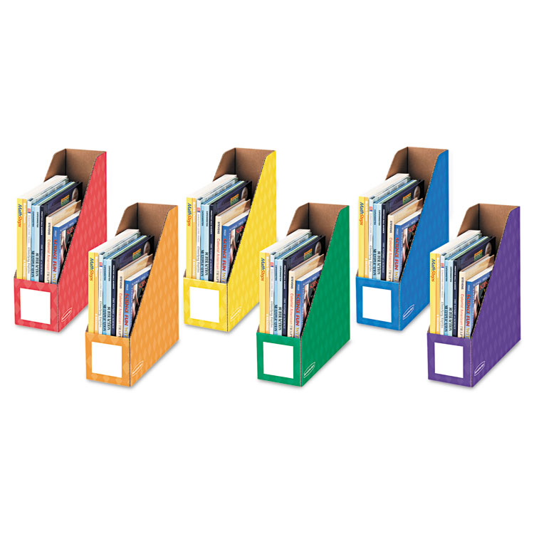 Bankers Box Extra-Wide Cardboard Magazine File, 4.25 x 11.38 x 12.88, Assorted, 6/Pack (FEL3381901)