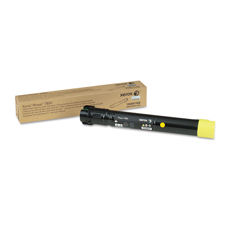 Xerox 106R01568 High-Yield Toner, 17,200 Page-Yield, Yellow (XER106R01568)