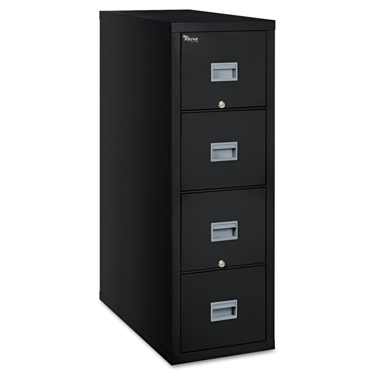 FireKing Patriot by FireKing Insulated Fire File, 1-Hour Fire Protection, 4 Legal-Size File Drawers, Black, 20.75" x 31.63" x 52.75" (FIR4P2131CBL)