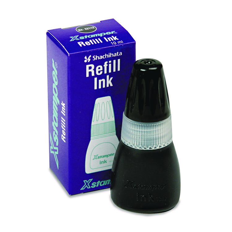 Xstamper Refill Ink for Xstamper Stamps, 10 mL Bottle, Black (XST22112)