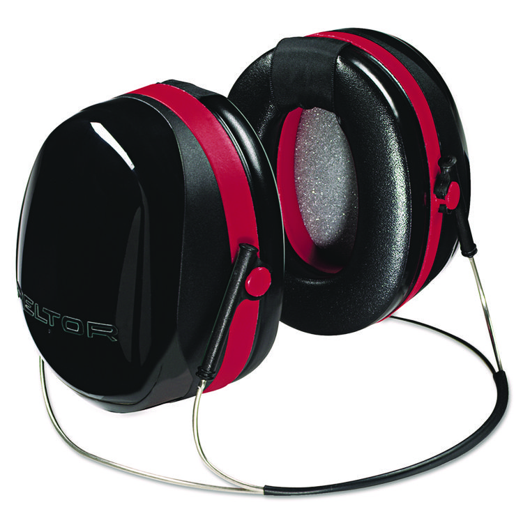 3M E-A-R Peltor OPTIME 105 Behind-The-Head Earmuffs, 29 dB NRR, Red/Black (MMMH10B)