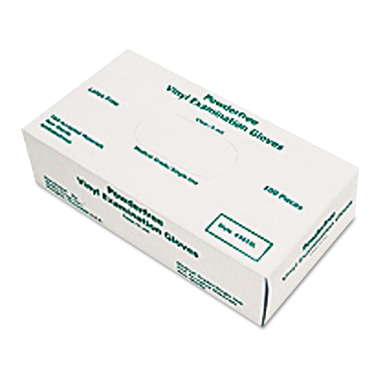 MCR Safety Disposable Vinyl Gloves, Powder-Free, Large, 5 mil Thick, White, 100/Box (MPG5010L)