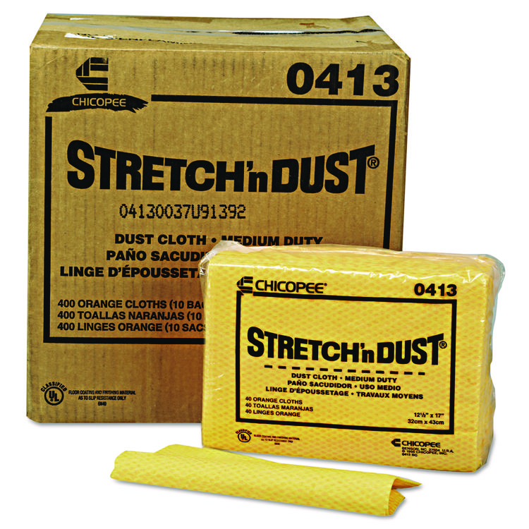 Chix Stretch 'n Dust Cloths, 12.6 x 17, Yellow, 40/Pack, 10 Packs/Carton (CHI0413)