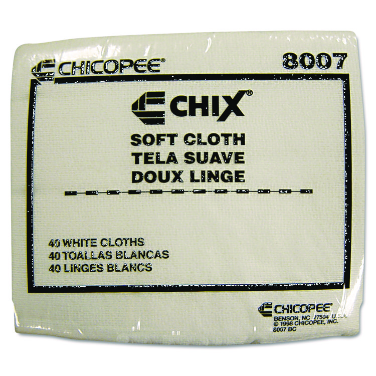 Chix Soft Cloths, 13 x 15, White, 40/Pack, 30 Packs/Carton (CHI8007)