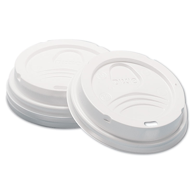 Dixie Dome Hot Drink Lids, Fits 8 oz Hot Cups, Plastic, White, 100/Sleeve, 10 Sleeves/Carton (DXED9538)