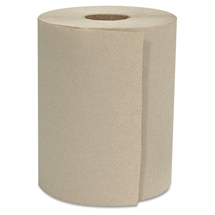 GEN Hardwound Roll Towels, 1-Ply, 8" x 600 ft, Natural, 12 Rolls/Carton (GENHWTKRFT)