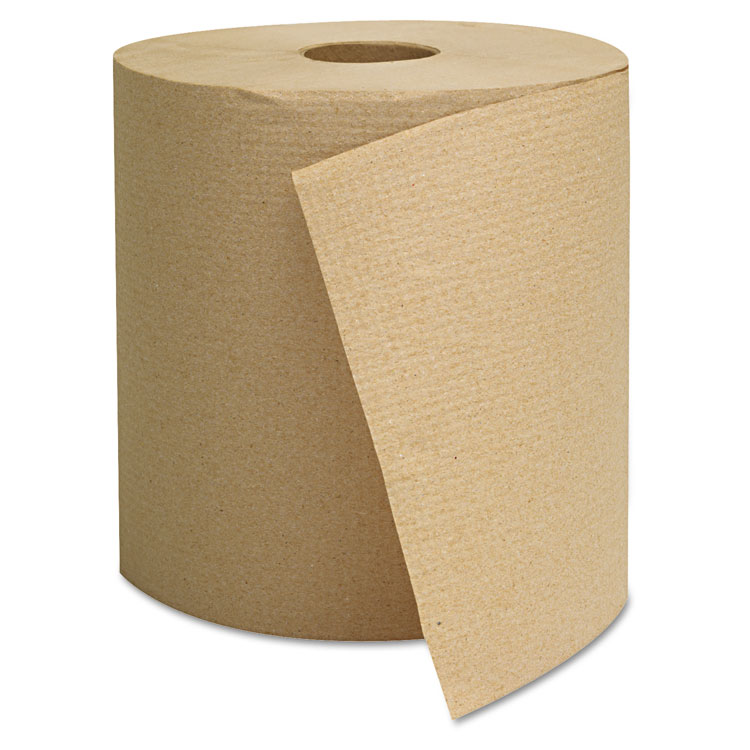 GEN Hardwound Roll Towels, 1-Ply, 8" x 800 ft, Brown, 6 Rolls/Carton (GEN1825)