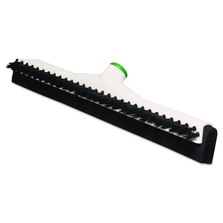 Unger Sanitary Brush with Squeegee, Black Polypropylene Bristles, 18" Brush, Moss Plastic Handle (UNGPB45A)