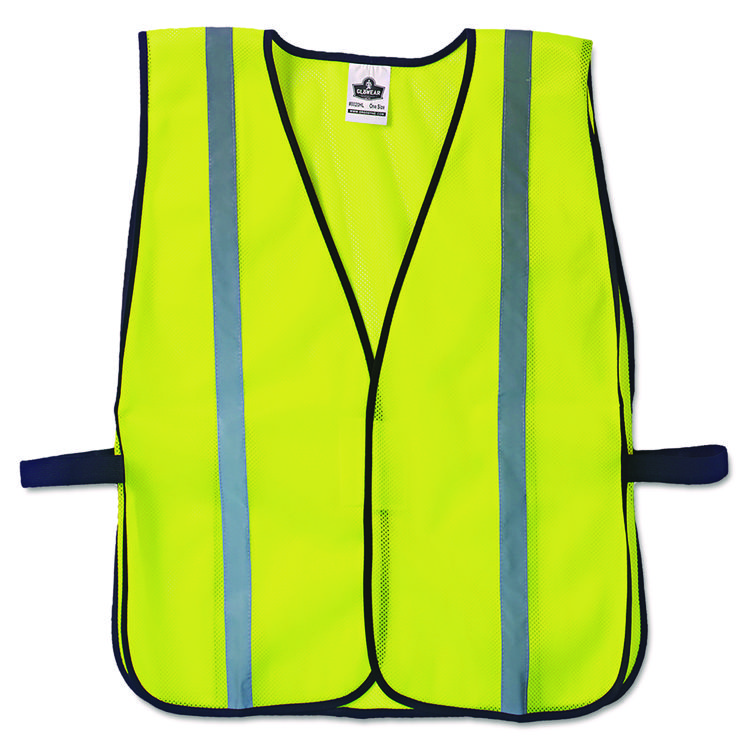 ergodyne GloWear 8020HL Safety Vest, Polyester Mesh, Hook Closure, One Size Fit All, Lime (EGO20040)