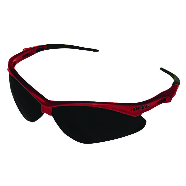 KleenGuard Nemesis Safety Glasses, Red Frame, Smoke Lens (ANS22611)