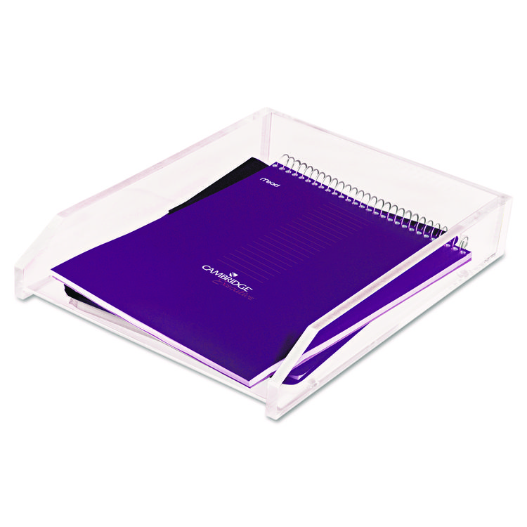 Kantek Clear Acrylic Letter Tray, 1 Section, Letter Size Files, 10.6" x 13.9" x 2.5", Clear (KTKAD10)