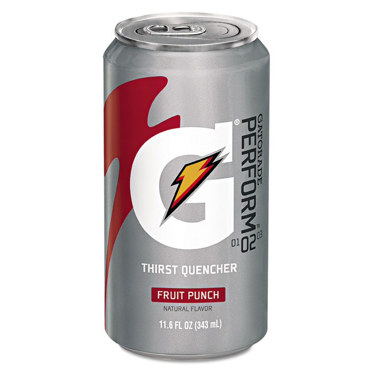 Gatorade Thirst Quencher Can, Fruit Punch, 11.6oz Can, 24/Carton (GTD30903)