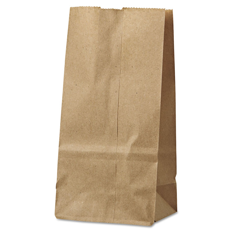 ROSS & WALLACE PAPER PRODUCTS, INC. Grocery Paper Bags, 2# Size, 30# Basis Weight, 4.13" x 2.63" x 7.88", Kraft, 500/Bundle (BAGGK2500)