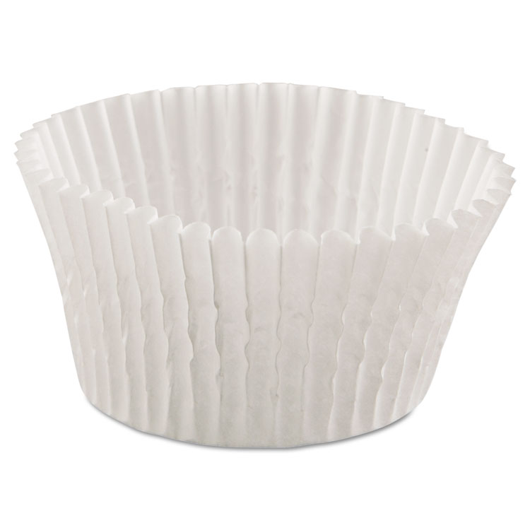 Hoffmaster Fluted Bake Cups, 4.5" Diameter x 1.25" h, White, Paper, 500/Pack, 20 Packs/Carton (HFM610032)