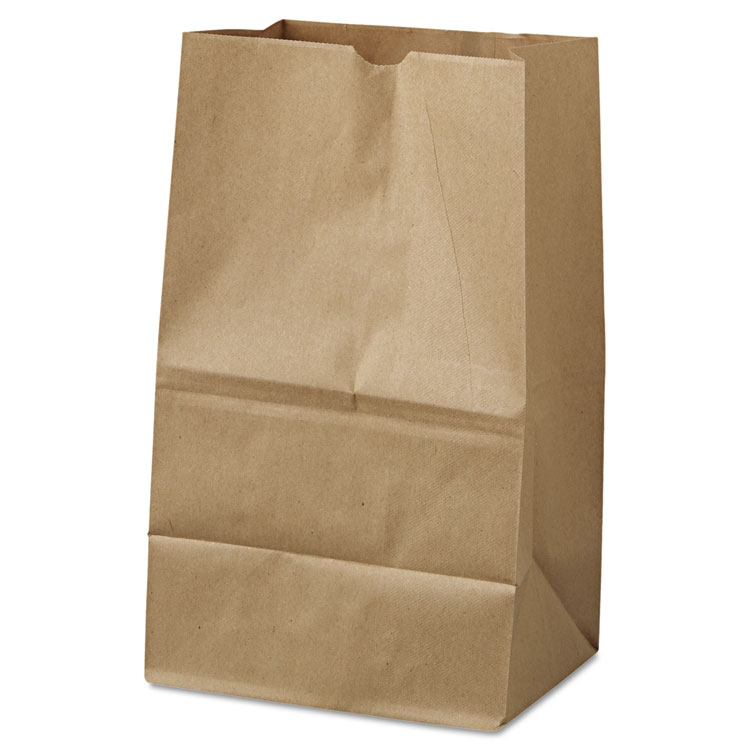 ROSS & WALLACE PAPER PRODUCTS, INC. Grocery Paper Bags, 20# Squat Size, 40# Basis Weight, 8.13" x 5.88" x 12.5", Kraft, 500/Bundle (BAGGK20S500)