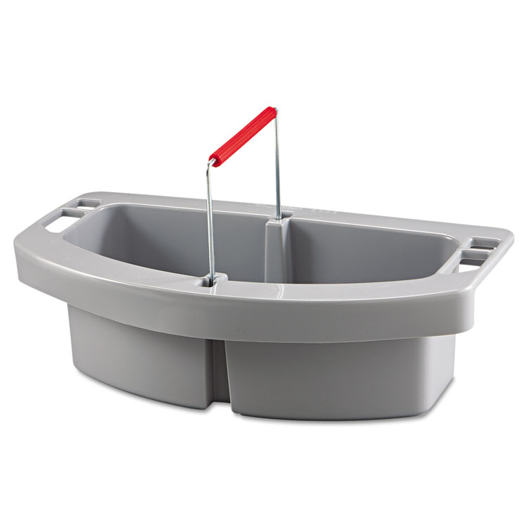 Rubbermaid Commercial Maid Caddy, Two Compartments, 16 x 9 x 5, Gray (RCP2649GRA)
