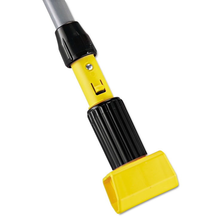 Rubbermaid Commercial Gripper Vinyl-Covered Aluminum Mop Handle, 1.13" dia x 60", Gray/Yellow (RCPH236)