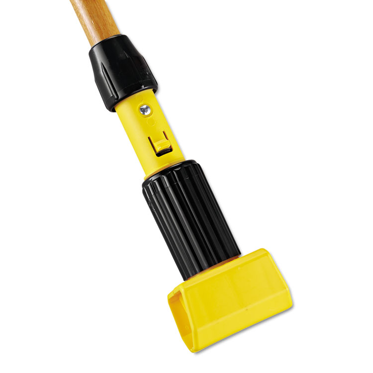 Rubbermaid Commercial Gripper Hardwood Mop Handle, 1.13" dia x 60", Natural/Yellow (RCPH216)