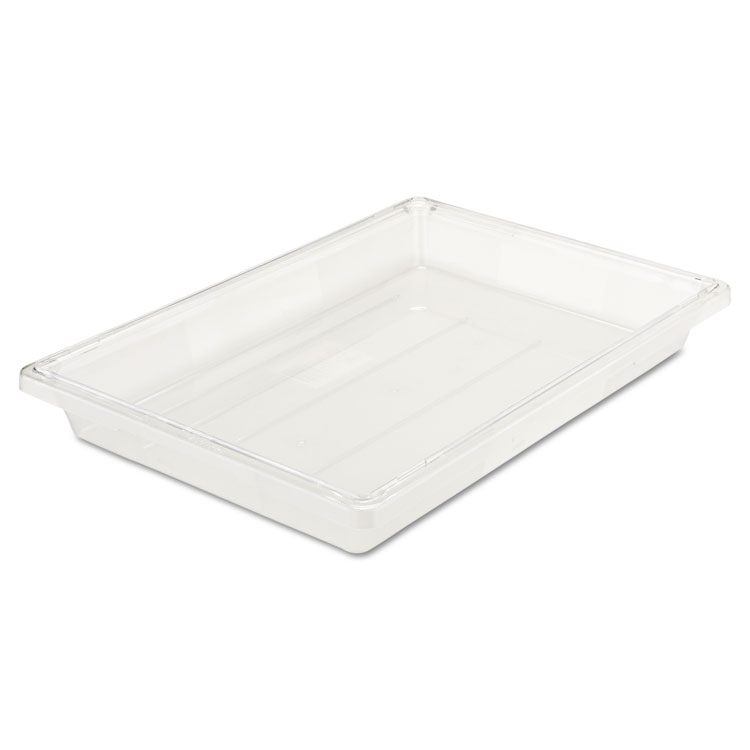 Rubbermaid Commercial Food/Tote Boxes, 5 gal, 26 x 18 x 3.5, Clear, Plastic (RCP3306CLE)