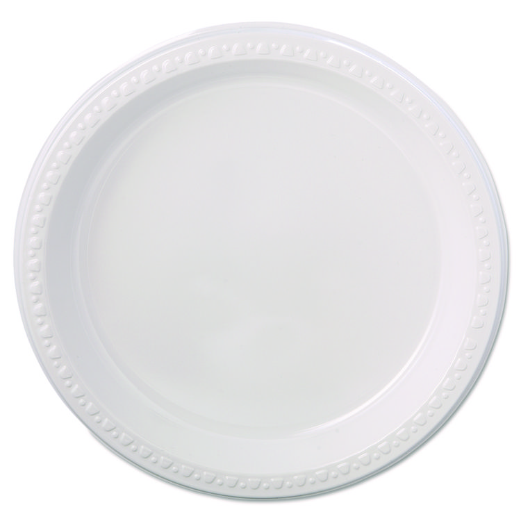 Chinet Heavyweight Plastic Plates, 9" dia, White, 125/Pack, 4 Packs/Carton (HUH81209)