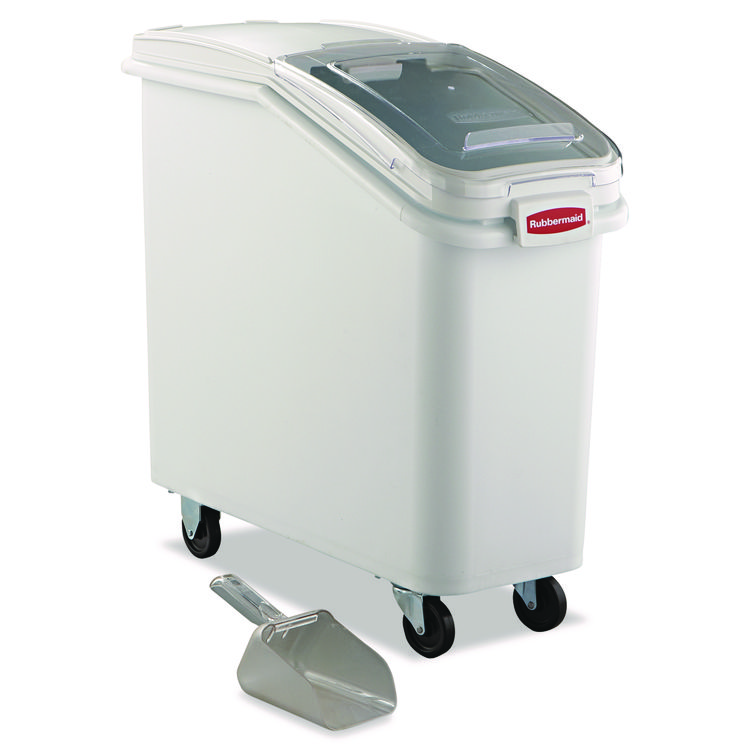 Rubbermaid Commercial ProSave Mobile Ingredient Bin, 20.57 gal, 13.13 x 29.25 x 28, White, Plastic (RCP360088WHI)