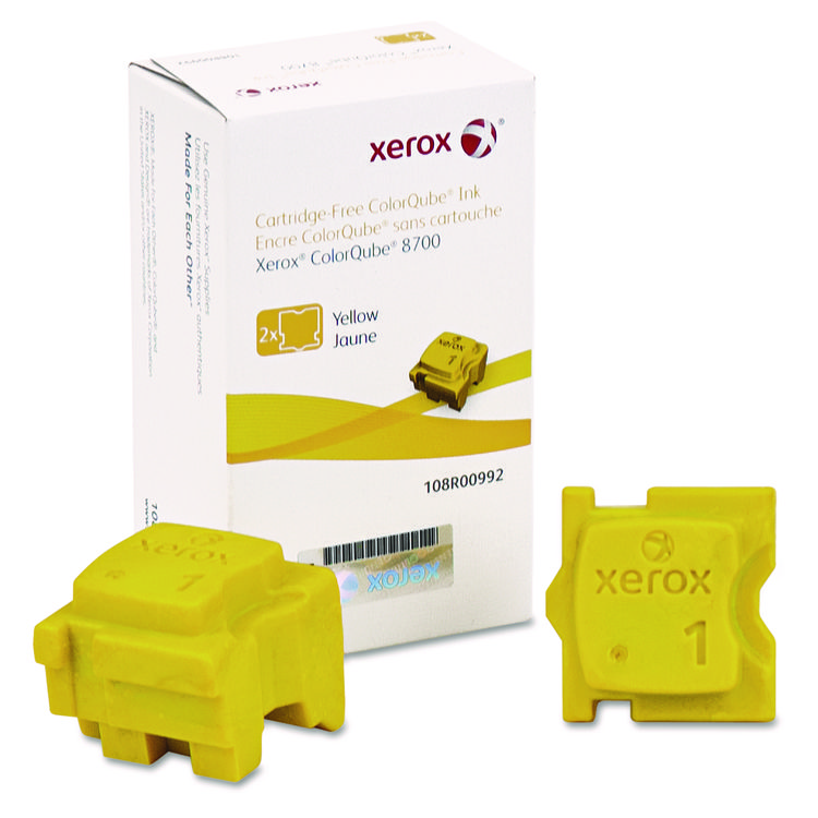 Xerox 108R00992 Solid Ink Stick, 4,200 Page-Yield, Yellow, 2/Box (XER108R00992)