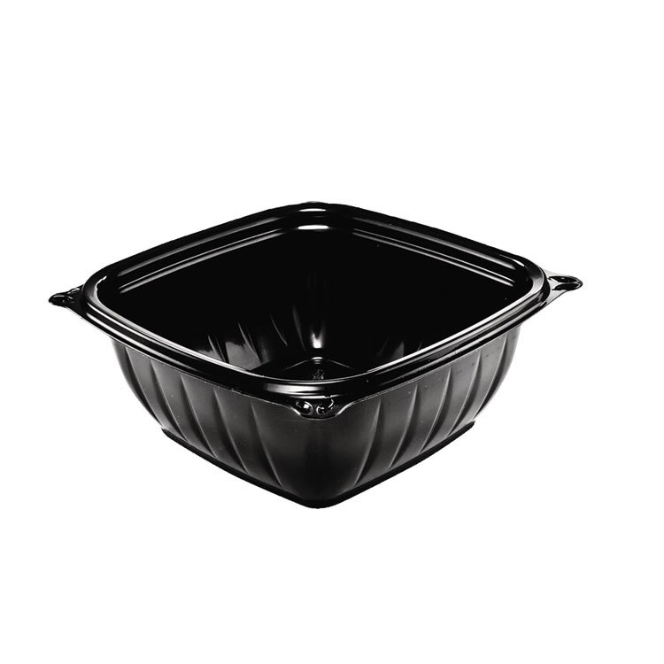Square PresentaBowls Pro Black Square Bowls, 12 oz, 5 x 5 x 2, Black, Plastic, 63/Bag, 8 Bags/Carton (DCCB12SB)