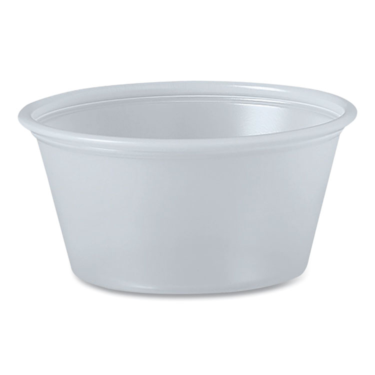 Dart Polystyrene Portion Cups, 2 oz, Plastic, Translucent, 250/Bag, 10 Bags/Carton (DCCP200N)